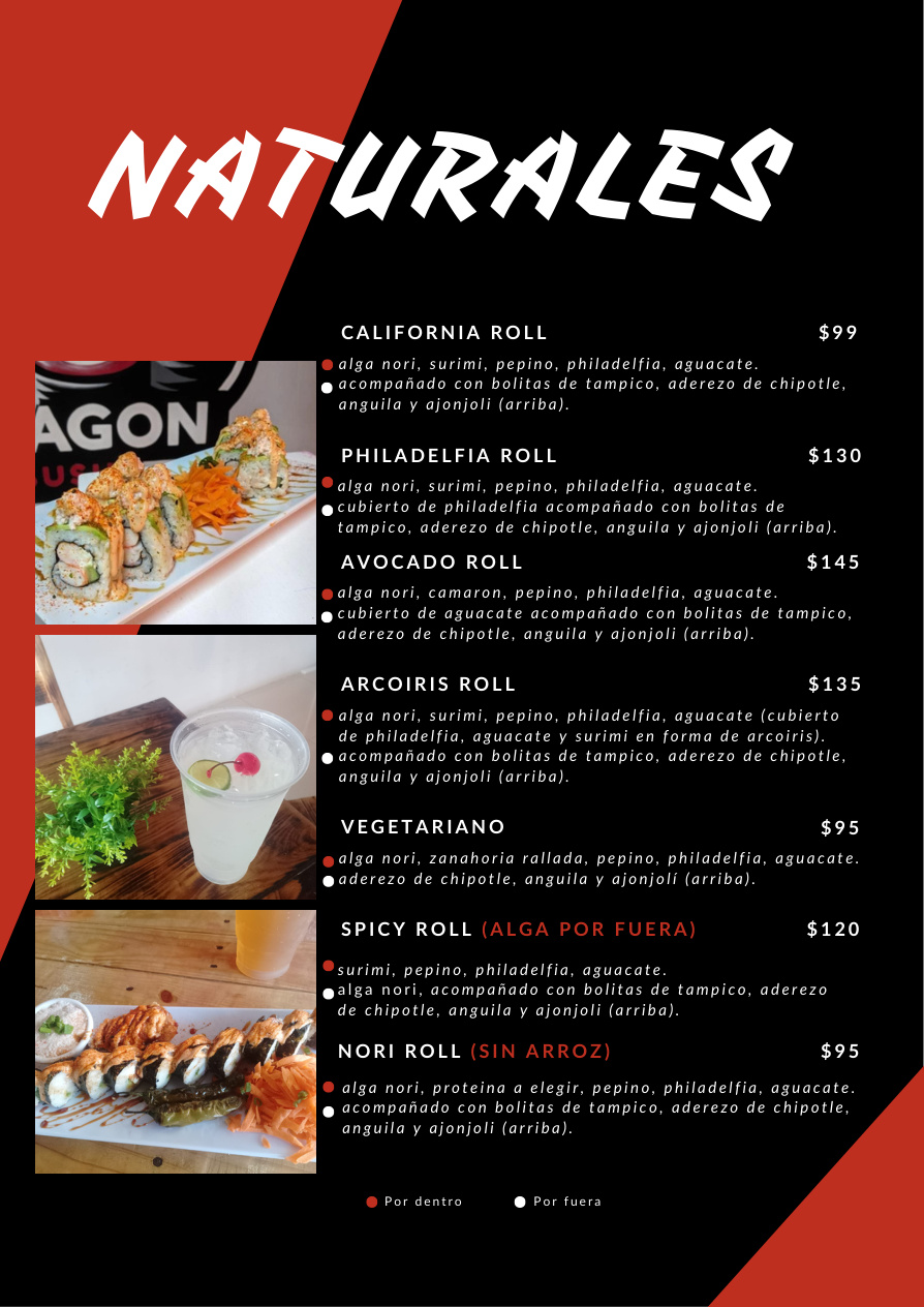 Dragon Sushi - página 5 del menú